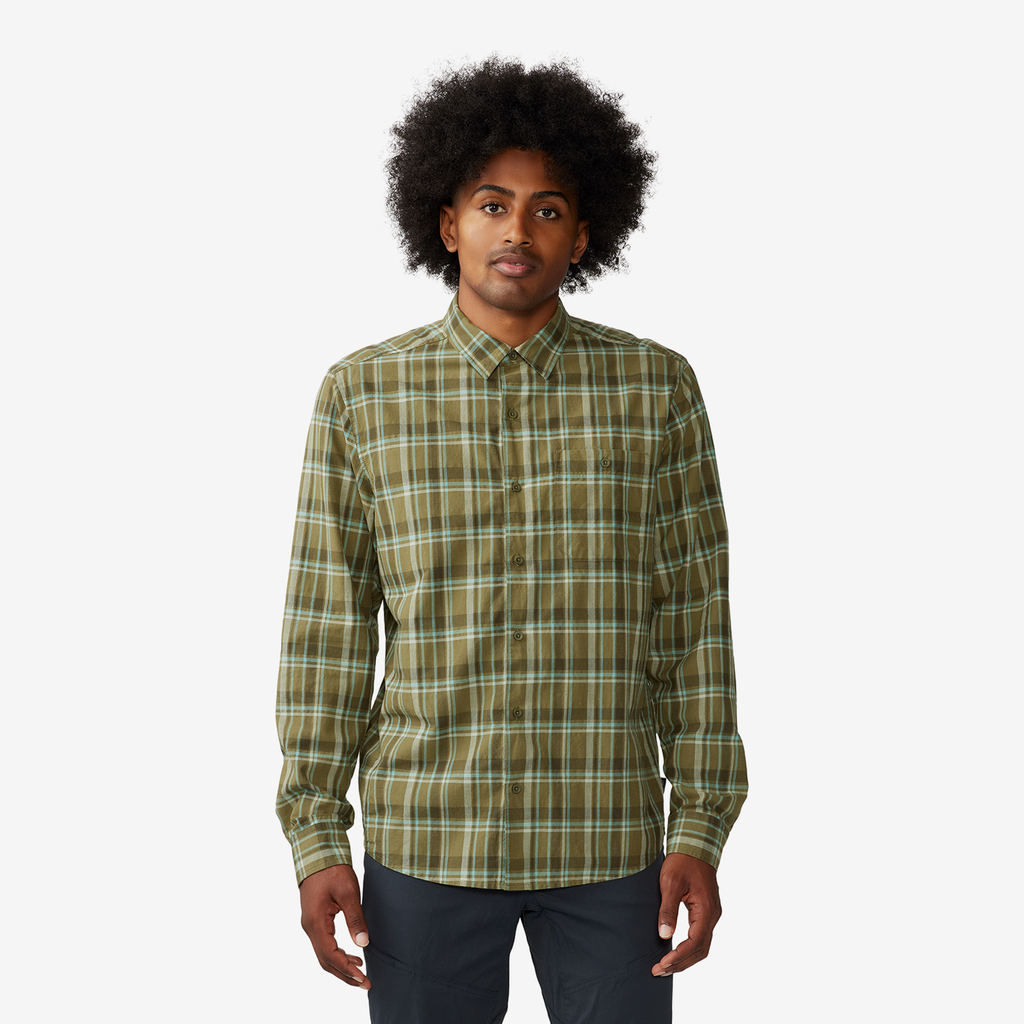 Mountain Hardwear M Big Cottonwood Langarm Shirt für Herren in GRÜN