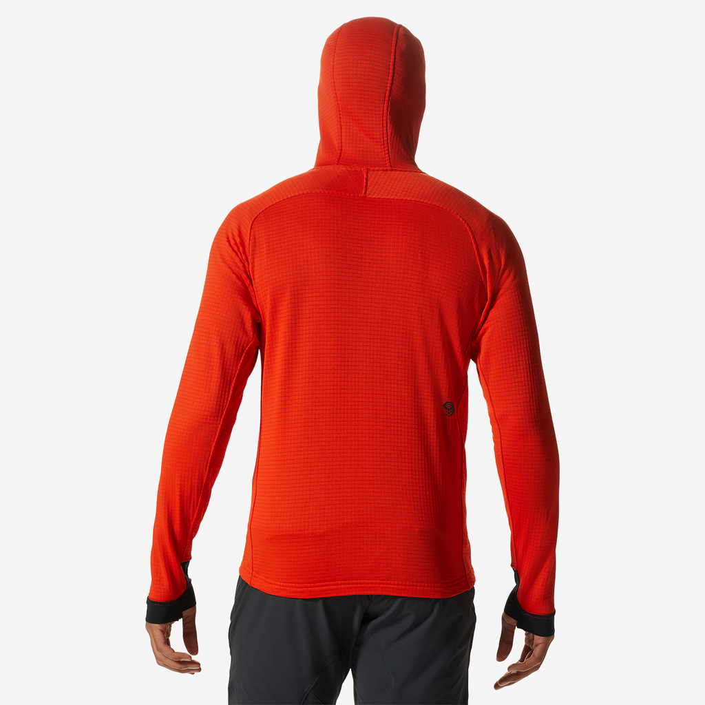 Mountain Hardwear M Polartec Power Grid Full Zip Funktionsshirt für Herren in ROT