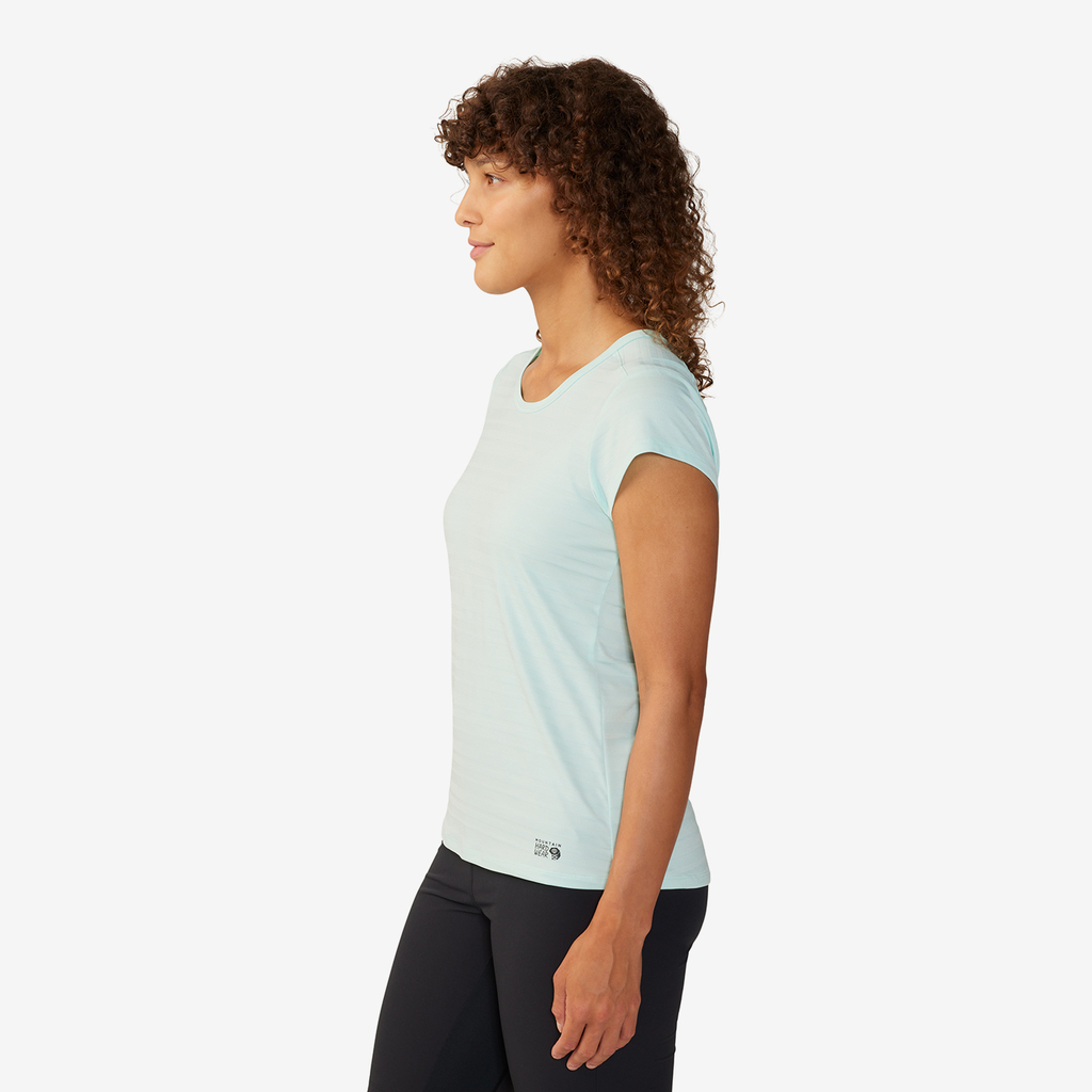 Mountain Hardwear W Mighty Stripe™ Short Sleeve in BLAU