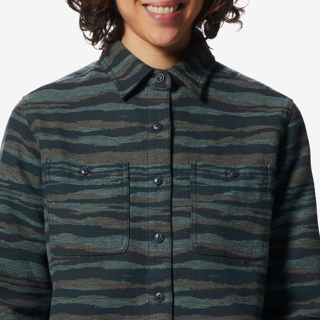 Mountain Hardwear W Granite Peak Long Sleeve Flannel Shirt für Damen in GRAU