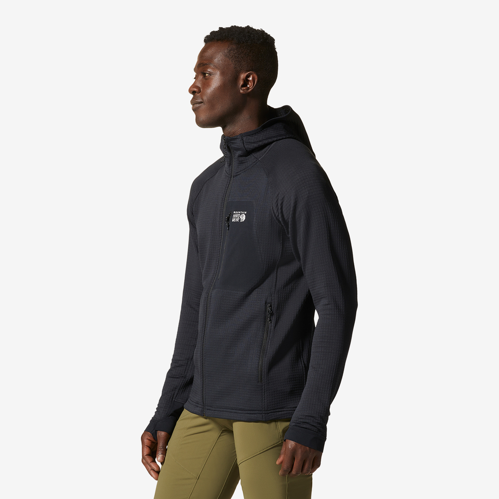 Mountain Hardwear M Polartec® Power Grid™ Full Zip Hoody in SCHWARZ