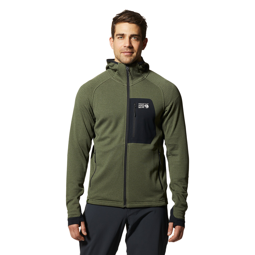 Mountain Hardwear - M Polartec® Power Grid™ Full Zip Hoody - surplus green heather 347